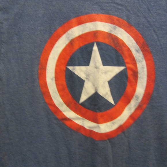 MARVEL CAPTAIN AMERICA SHIELD GRAPHIC TEE, BLUE SHIRT, LARGE - Picture 2 of 4